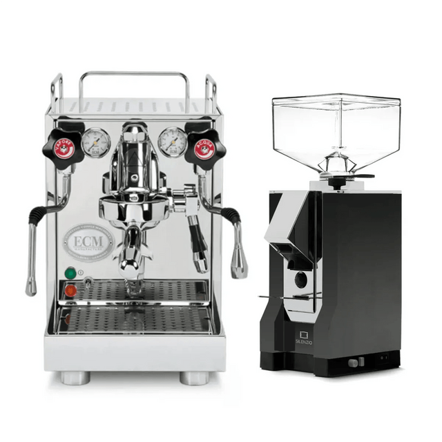 ECM Mechanika VI Slim Espresso Machine with Eureka Mignon Silenzio 55 Grinder (Black) Bundle Espresso Machine (Prosumer) ECM