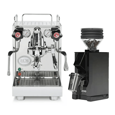 ECM Mechanika VI Slim Espresso Machine and Eureka Mignon Zero Grinder (Black with Black Spout) Bundle Espresso Machine (Prosumer) ECM