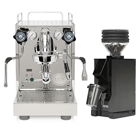 ECM Mechanika Slim w/ PID Espresso Machine and Eureka Mignon Zero Grinder (Black with Black Spout) Bundle Espresso Machine (Prosumer) ECM