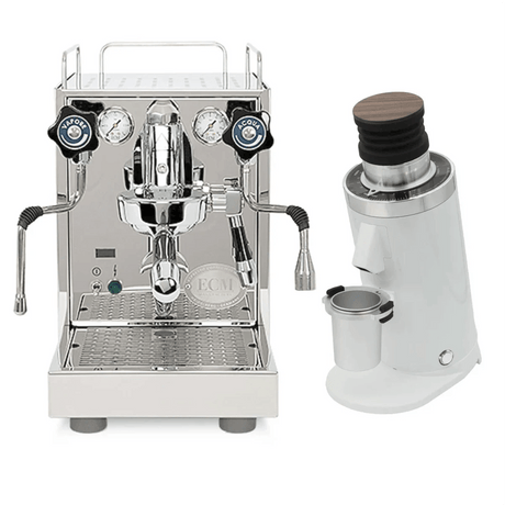 ECM Mechanika Slim w/ PID Espresso Machine and DF64 Grinder (White) Bundle Espresso Machine (Prosumer) ECM