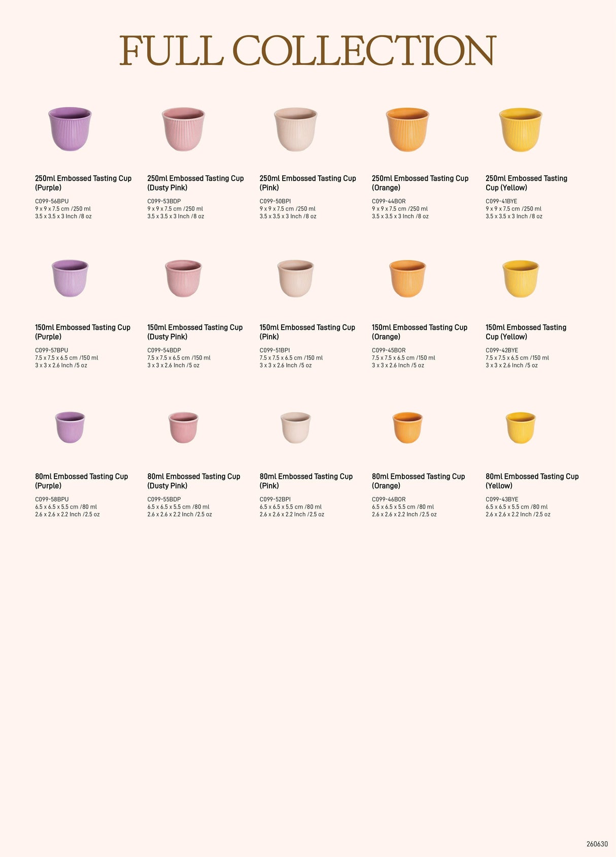 Loveramics 250ml Embossed Tasting Cup (Pink) Accessory Loveramics