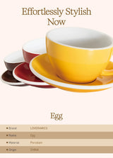 Loveramics Egg 200ml Cappuccino Cup and Saucer (Yellow) Kitchenware Loveramics