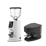 Eureka Atom Excellence 65 Grinder (White) & Eureka Under-the-Grinder Automatic Tamper for Atom (Black) Bundle Coffee Grinder Eureka