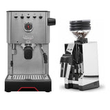 Gaggia Classic GT Stainless Steel & Eureka Mignon Zero 65 All Purpose (Chrome) Grinder Bundle Espresso Machine (Prosumer) Gaggia