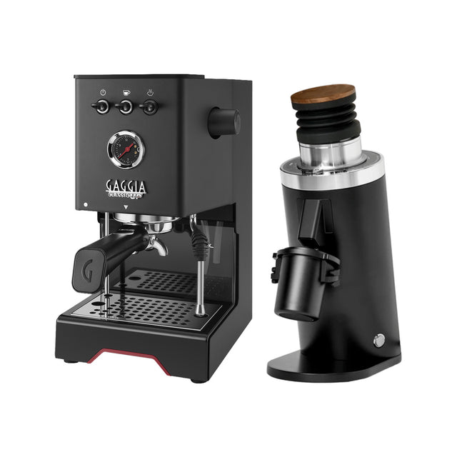 Gaggia Classic UP Black & DF64 Gen 2.5 (Black) Grinder Bundle Espresso Machine Gaggia