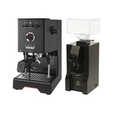 Gaggia Classic UP Black & Eureka Mignon Facile (Matte Black) Grinder Bundle Espresso Machine Gaggia