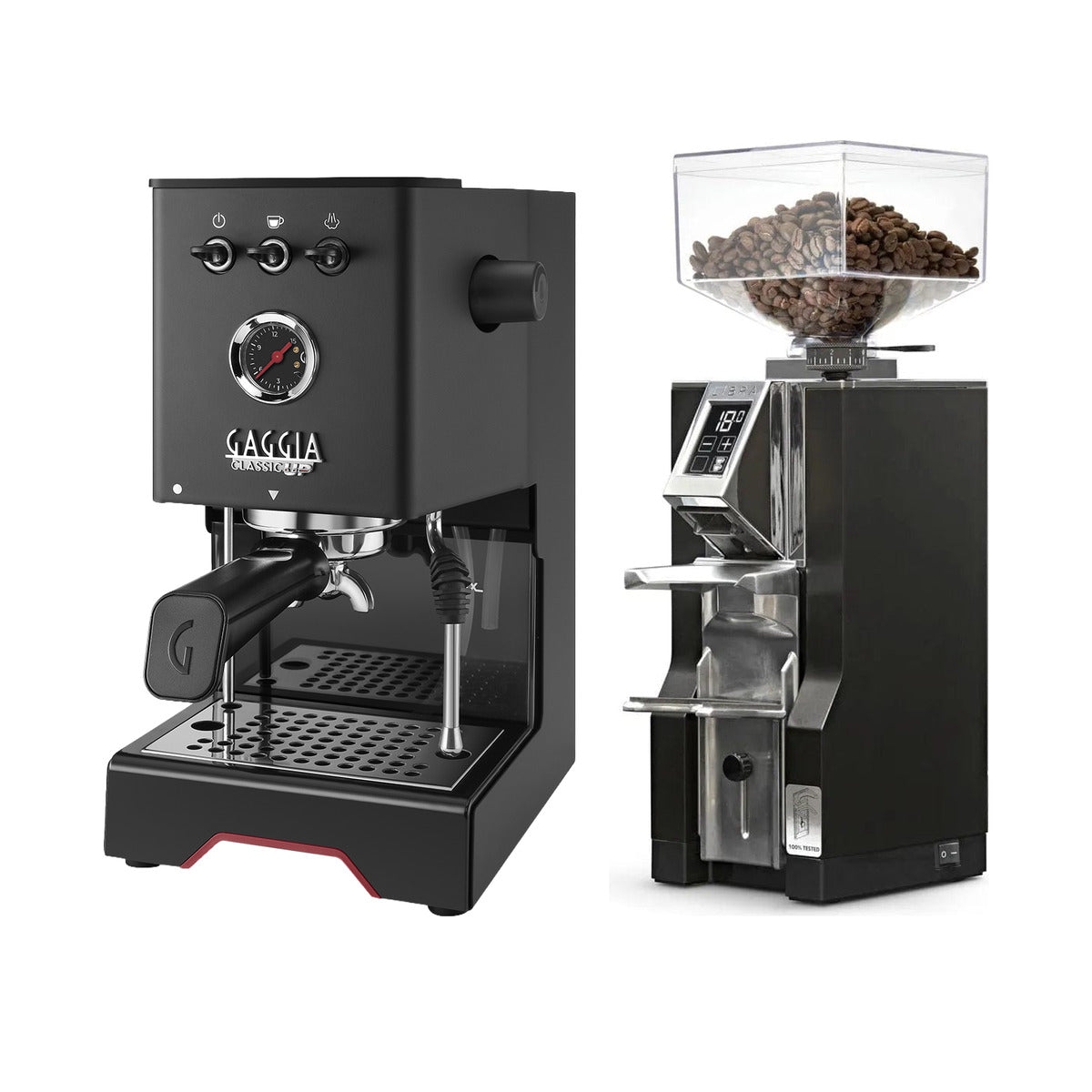 Gaggia Classic UP Black & Eureka Mignon Libra (Black) Grinder Bundle Espresso Machine Gaggia