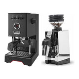 Gaggia Classic UP Black & Eureka Mignon Zero 65 All Purpose (Chrome) Grinder Bundle Espresso Machine Gaggia