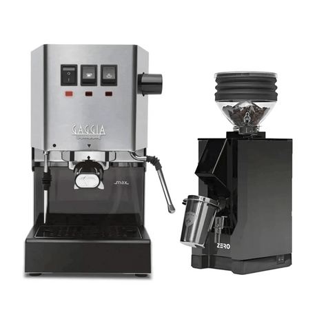 Gaggia Classic Evo Pro Espresso Machine (Stainless Steel) and Eureka Mignon Zero Grinder (Black with Black Spout) Bundle Espresso Machine Gaggia