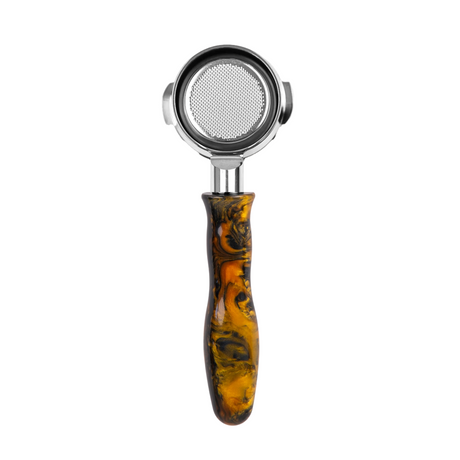 HCS Bottomless Portafilter (Poly Resin Gold / Tiger's Eye) Accessory HCS for 58mm E61 Machine