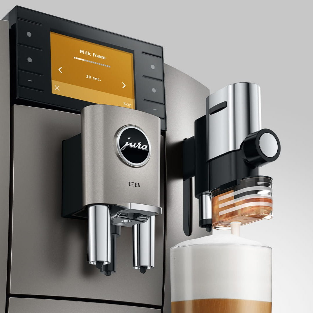 Jura E8 Super Automatic Coffee Machine 15722 (Midnight Silver) Super Automatic Espresso Machine Jura