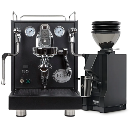 ECM Mechanika Max Espresso Machine (Black) with Eureka Mignon Zero 55s Single Dose Coffee Grinder (Matte Black) Bundle Espresso Machine (Prosumer) ECM