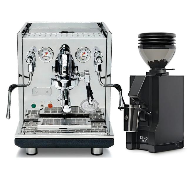 ECM Synchronika II Espresso Machine with Eureka Mignon Zero 55s Single Dose Coffee Grinder (Matte Black) Bundle Espresso Machine (Prosumer) ECM