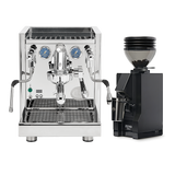 ECM Technika VI Dual Boiler Espresso Machine (Stainless Steel) with Eureka Mignon Zero 55s Single Dose Coffee Grinder (Matte Black) Bundle