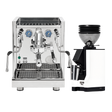 ECM Technika VI Dual Boiler Espresso Machine (Stainless Steel) with Eureka Mignon Zero 55s Single Dose Coffee Grinder (White) Bundle