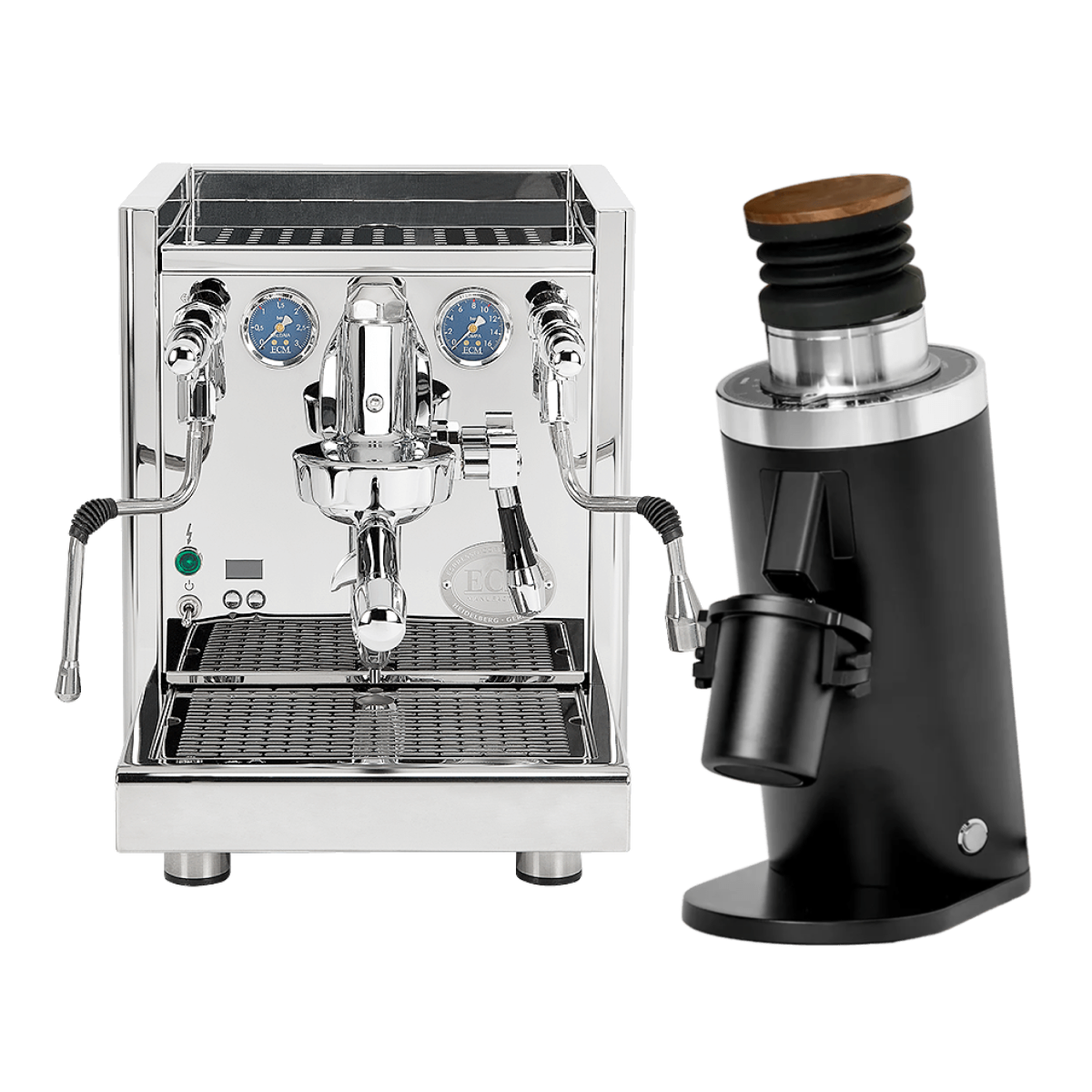 ECM Technika VI Dual Boiler Espresso Machine (Stainless Steel) with DF64 Gen 2.5 Grinder (Black) Bundle
