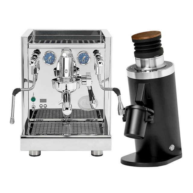 ECM Technika VI Dual Boiler Espresso Machine (Stainless Steel) with DF64 Gen 2.5 Grinder (Black) Bundle