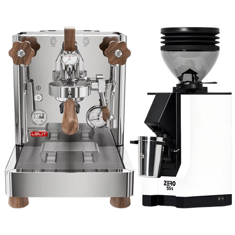 Lelit Bianca 3 PL162T Espresso Machine and Eureka Mignon Zero 55s Single Dose Coffee Grinder (White) Bundle Espresso Machine (Prosumer) Lelit