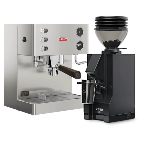 Lelit Elizabeth V3 Semi-Automatic Espresso Machine PL92T (Stainless Steel) & Eureka Mignon Zero 55s Single Dose Coffee Grinder (Matte Black) Bundle Espresso Machine (Prosumer) Lelit Default Title
