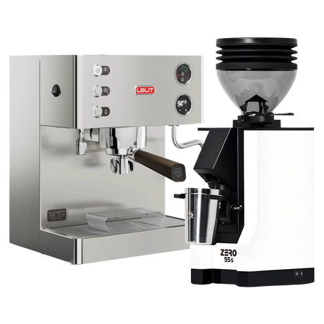 Lelit Elizabeth V3 Semi-Automatic Espresso Machine PL92T (Stainless Steel) & Eureka Mignon Zero 55s Single Dose Coffee Grinder (White) Bundle Espresso Machine (Prosumer) Lelit Default Title