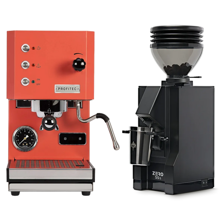 Profitec Go (Red) Espresso Machine & Eureka Mignon Zero 55s Single Dose Coffee Grinder (Matte Black) Bundle Espresso Machine (Prosumer) Profitec Default Title
