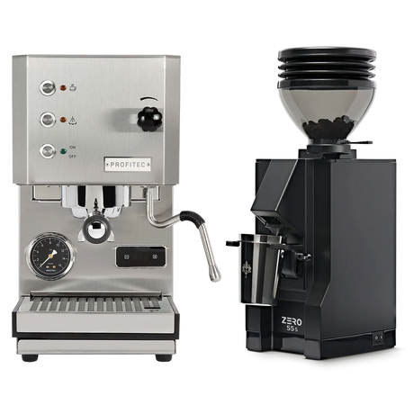 Profitec Go (Stainless Steel) Espresso Machine & Eureka Mignon Zero 55s Single Dose Coffee Grinder (Matte Black) Bundle Espresso Machine (Prosumer) Profitec Default Title