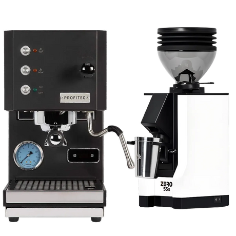 Profitec Go (Black) Espresso Machine & Eureka Mignon Zero 55s Single Dose Coffee Grinder (White) Bundle Espresso Machine (Prosumer) Profitec Default Title