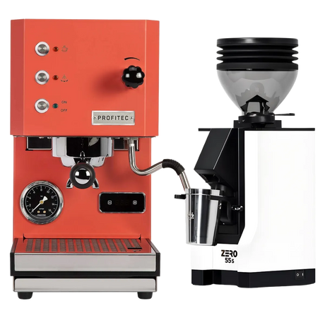 Profitec Go (Red) Espresso Machine & Eureka Mignon Zero 55s Single Dose Coffee Grinder (White) Bundle Espresso Machine (Prosumer) Profitec Default Title