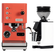 Profitec Go (Red) Espresso Machine & Eureka Mignon Zero 55s Single Dose Coffee Grinder (White) Bundle
