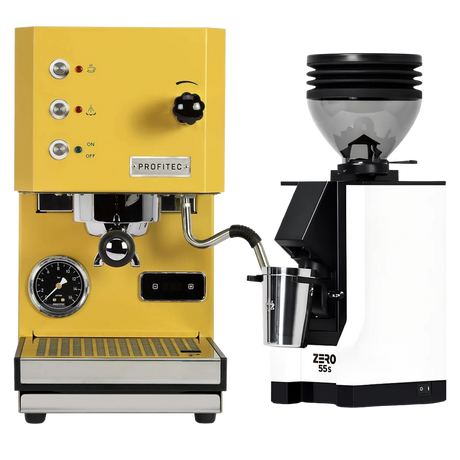 Profitec Go (Yellow) Espresso Machine & Eureka Mignon Zero 55s Single Dose Coffee Grinder (White) Bundle Espresso Machine (Prosumer) Profitec Default Title