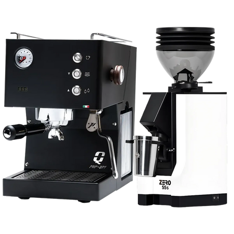 Quick Mill Pop-up Espresso Machine (Black) & Eureka Mignon Zero 55s Single Dose Coffee Grinder (White) Bundle Espresso Machine Quick Mill Default Title