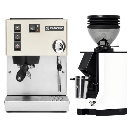 Rancilio Silvia M V6 Espresso Machine (White) and Eureka Mignon Zero 55s Single Dose Coffee Grinder (White) Bundle Espresso Machine Rancilio Default Title