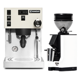 Rancilio Silvia Pro X Espresso Machine (White) and Eureka Mignon Zero 55s Single Dose Coffee Grinder (White) Bundle