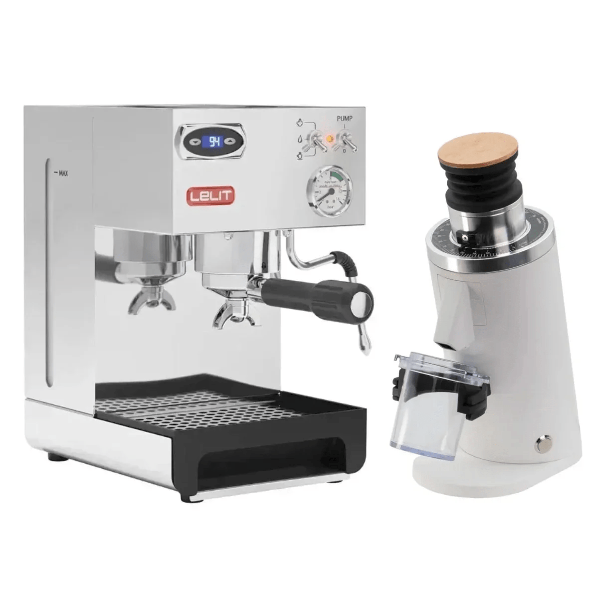 Lelit Anna 2 Espresso Machine (Stainless Steel) and DF54 Grinder (White) Bundle Espresso Machine (Prosumer) Lelit