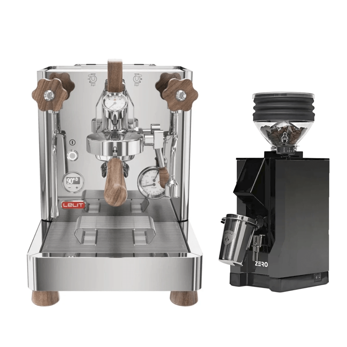 Lelit Bianca 3 Espresso Machine (Stainless Steel) and Eureka Mignon Zero Grinder (Black with Black Spout) Bundle Espresso Machine (Prosumer) Lelit