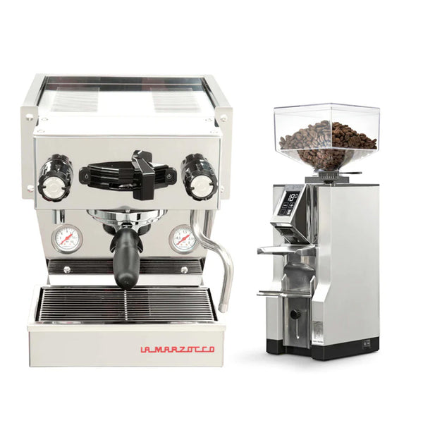 La Marzocco Linea Micra Espresso Machine (Stainless Steel) and Eureka Libra (Chrome) Bundle
