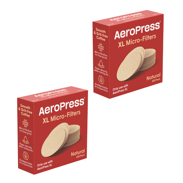 AeroPress XL Natural Micro-Filters (2 Packs, 200 Count) Accessory AeroPress