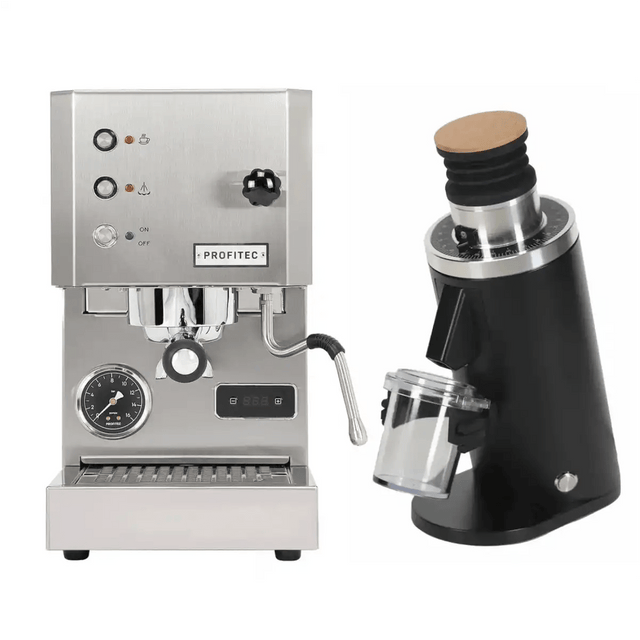 Profitec Go (Stainless Steel) Espresso Machine & DF54 Gen 2 Grinder (Black) Bundle Espresso Machine (Prosumer) Profitec