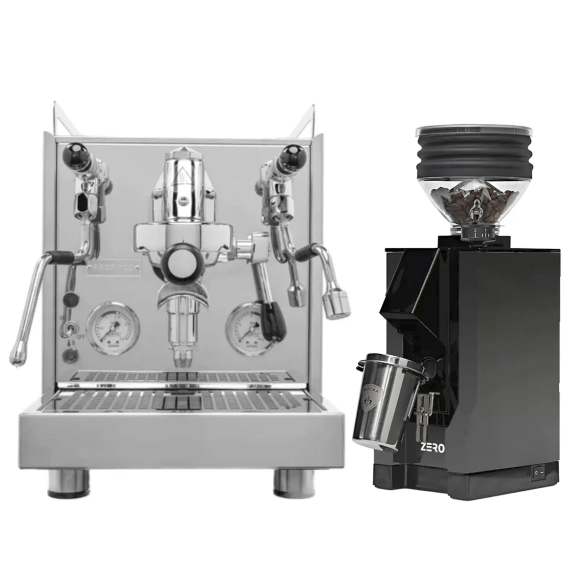 Profitec Pro 500 Quick Steam Espresso Machine and Eureka Mignon Zero Grinder (Black with Black Spout) Bundle Espresso Machine (Prosumer) Profitec