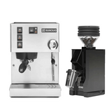 Rancilio Silvia M V6 Espresso Machine (Stainless Steel) and Eureka Mignon Zero Grinder (Black with Black Spout) Bundle Espresso Machine Rancilio