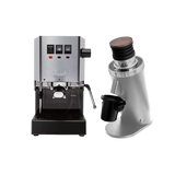 Gaggia Classic E24 Stainless Steel & DF64 Gen 2 Grinder (Silver) Bundle Espresso Machine Gaggia