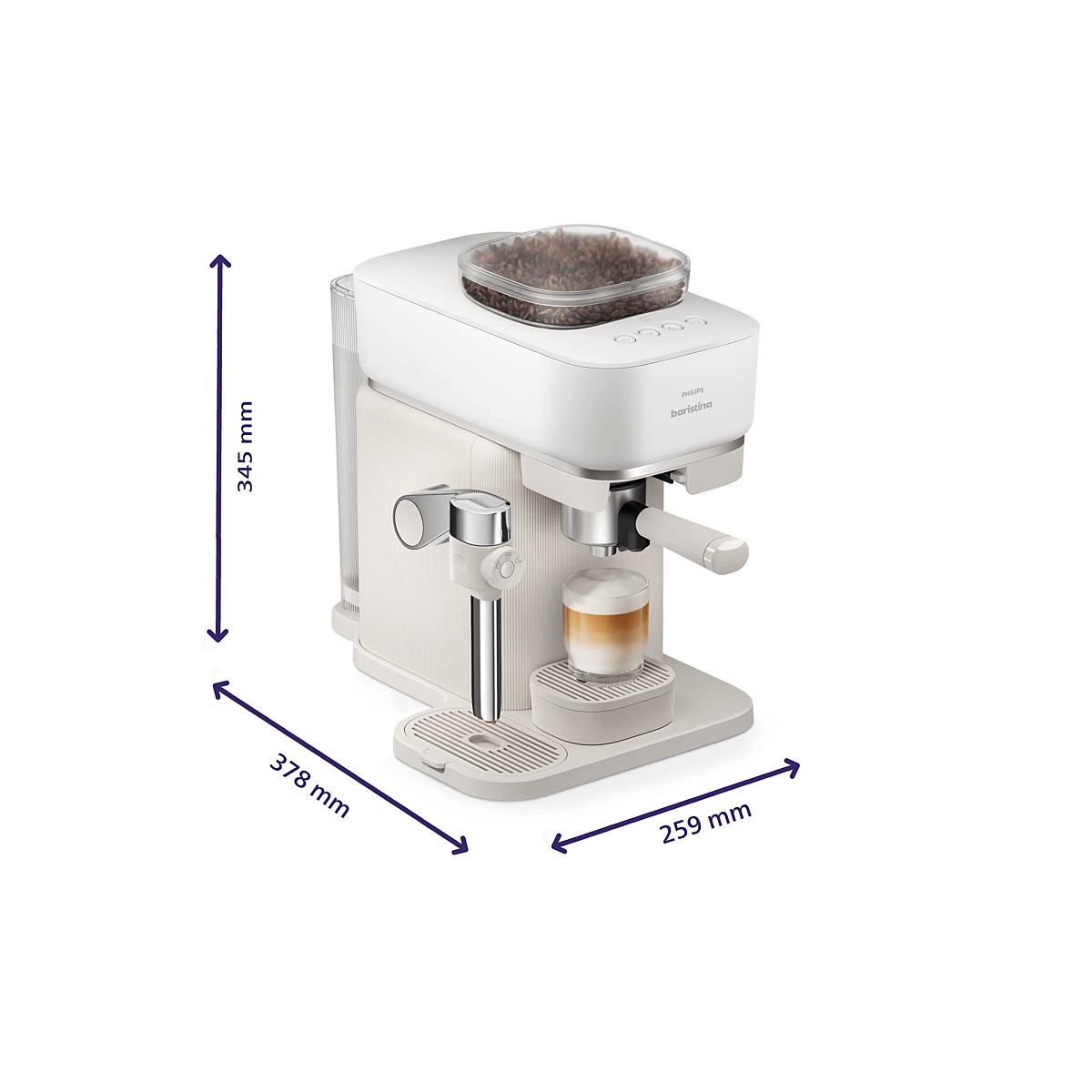 Philips Baristina Latte Semi-Automatic Espresso Machine BAR400/00 (White) Philips