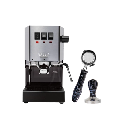 Gaggia Classic Pro E24 Espresso Machine RI9380/46 (Stainless Steel) with Bottomless Portafilter, Tamper Bundle Espresso Machine Gaggia