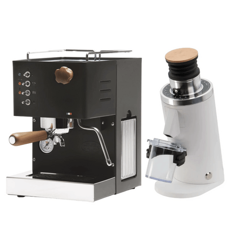 Quick Mill Pippa Espresso Machine (Black) & DF54 Grinder (White) Bundle Espresso Machine Quick Mill