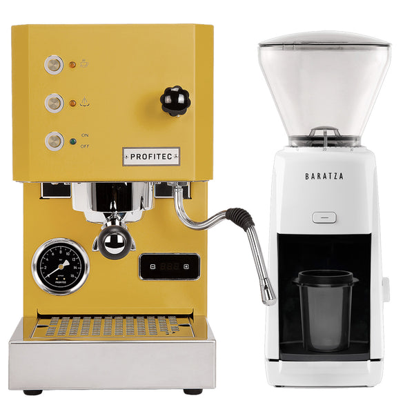 Profitec Go (Yellow) Espresso Machine & Baratza Encore ESP (White)  Grinder Bundle