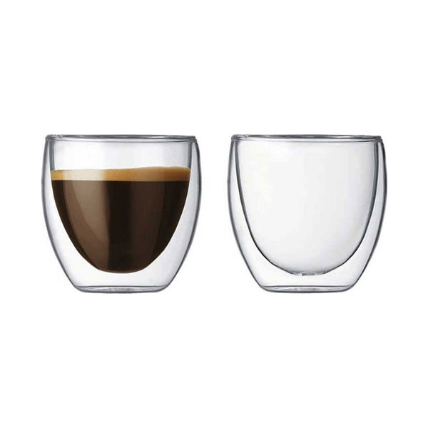 Bodum Bistro Double Wall Thermo 5oz Mouth Blown Glass Coffee Mugs New in  Package
