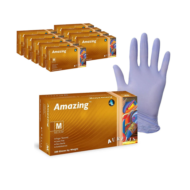 Amazing™ Bulk Nitrile Latex-Free Disposable Gloves (Case of 3000) - Medium