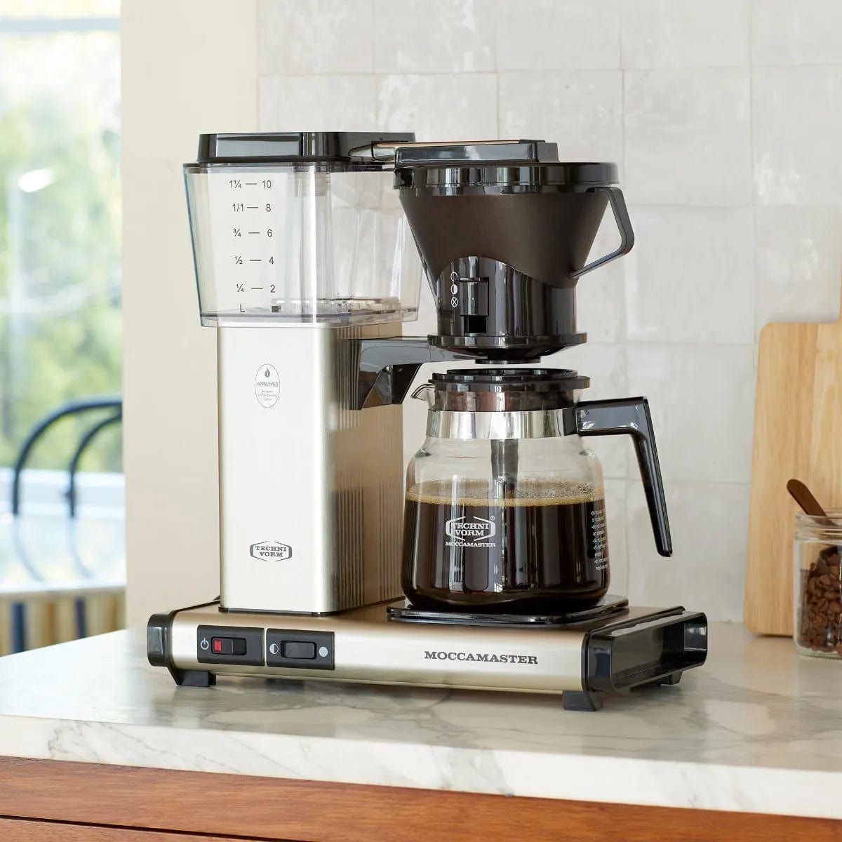 Technivorm Moccamaster KB Glass Carafe Brewer 59691 (Brushed Silver) Drip Coffee Maker Moccamaster