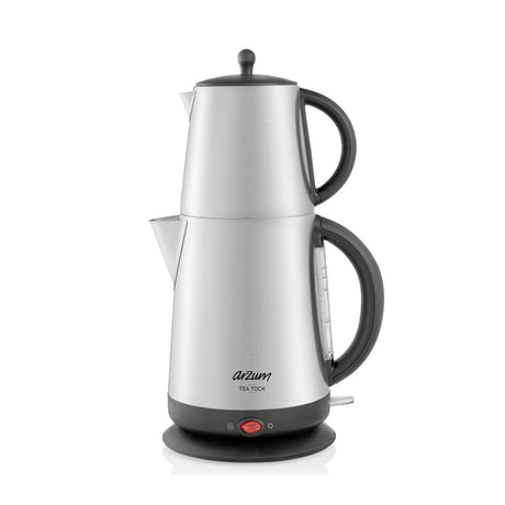 Arzum Tea Tock Electric Turkish Tea Maker, 120V, AR3072 (Stainless Steel) Turkish Coffee Machine Arzum
