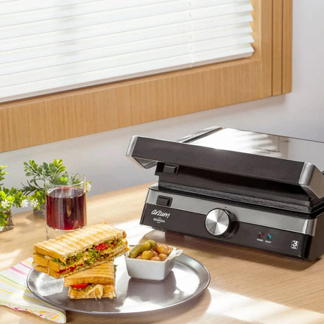 Arzum Grandia Panini Press and Sandwich Maker AR2023 (Stainless Steel) Turkish Coffee Machine Arzum